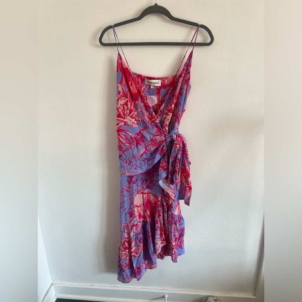 Gilner Farrar Floral Purple Pink Silk Dress, size 6 - Picture 2 of 6
